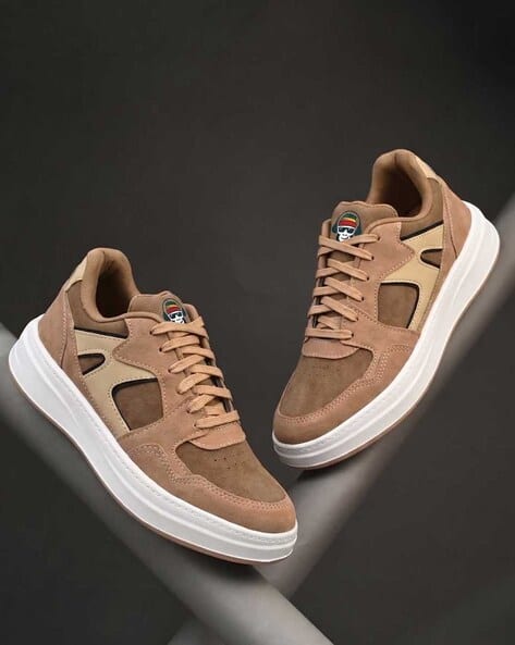 Buda Jeans Co Men Colourblock Round Toe Lace-Up Sneakers