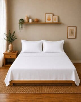 linen home King Size Flat Bedsheet with Pillow Covers -picture-38
