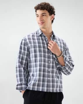 Men Boxy Fit Spread-Collar Shirt-image-41