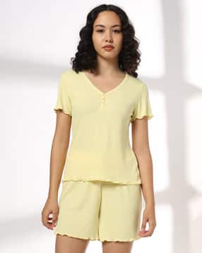 women ribbed relaxed fit top