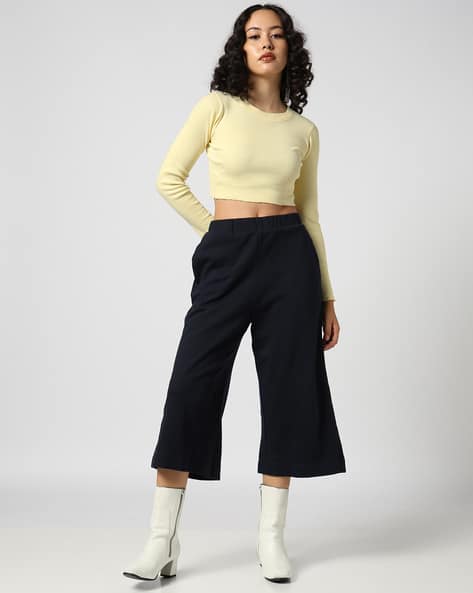 Encrustd High-Waist Track Pants with Elasticated Waistband