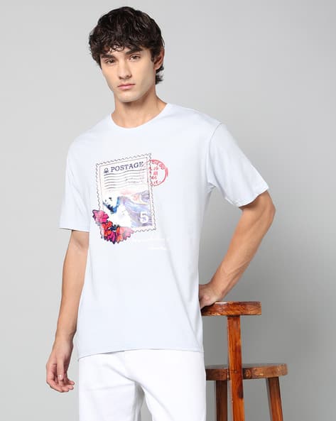 UNITED COLORS OF BENETTON Men Graphic Print Regular Fit Crew-Neck T-Shirt