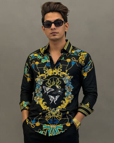Samavart designs Men Printed Regular Fit Shirt