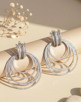 karatcart Women American Diamond Silver-Plated Drop Earrings-picture-8