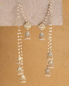 karatcart Women Gold-Plated Kundan Kaanchain Kanakti Earrings-picture-36