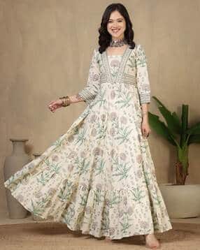 glam roots Women Floral Print V-Neck Anarkali Kurta-picture-16