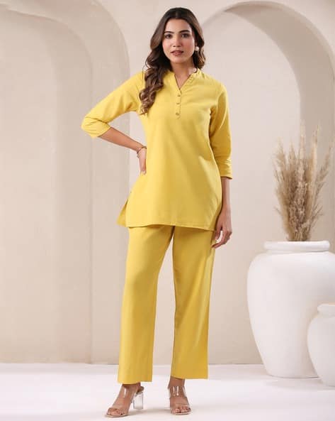 JANASYA — Women Relaxed Fit Flat-Front Pants