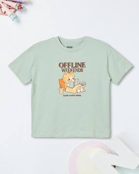 max Cat Print Regular Fit Round-Neck T-Shirt -picture-32