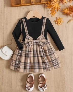tinyvogue Girls Checked Fit & Flare Dress-picture-11