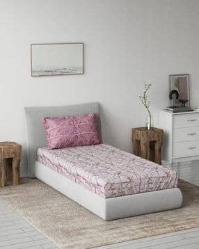 145 TC Printed Single Cotton Bedsheet with Pillow Cover-image-32