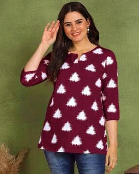 Women Geometric Print Straight Tunic-image-13