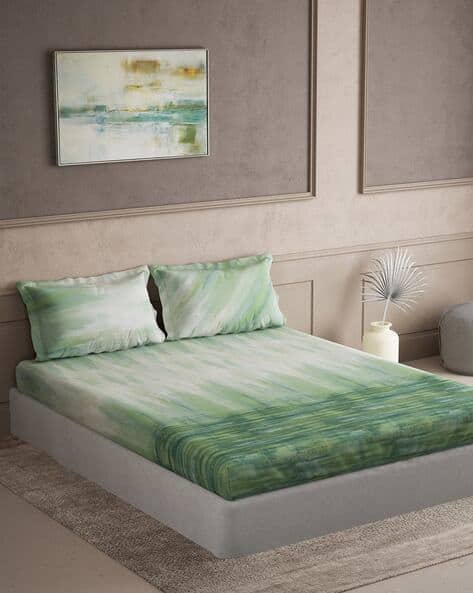 BOMBAY BEDDING COMPANY 145 TC Printed King-Size Cotton Bedsheet with Pillow Covers