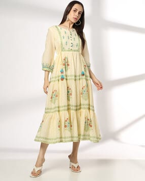 fusion Women Floral Print Tiered Dress-picture-23