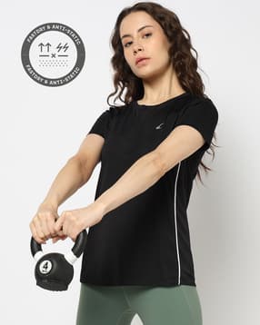 performax Women Regular Fit Running & Training Side Piping T-Shirt-picture-18
