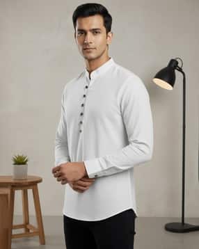 indie picks Men Regular Fit Mandarin Collar Kurta-picture-29