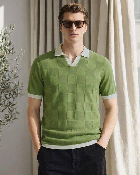The Indian Garage Co Men Checked Slim Fit Polo T-Shirt