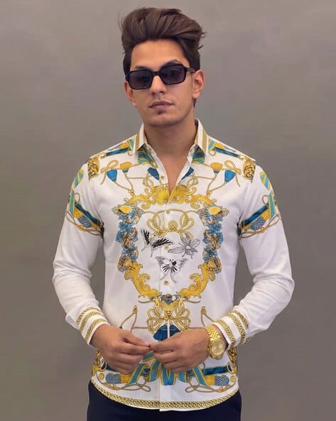 Samavart designs Men Floral Print Regular Fit Shirt