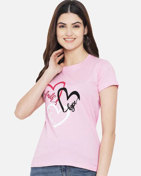TROMKO Women Typographic Print Regular Fit Crew-Neck T-Shirt