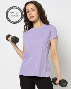 performax Women Regular Fit Running & Training Side Piping T-Shirt-picture-42