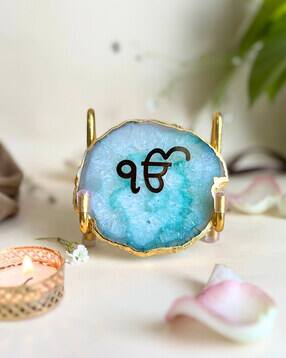 homearte india Onkar Metal Tea Light Holder with Agate-picture-27