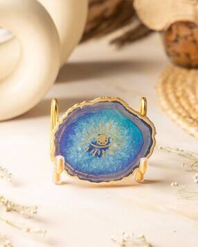 homearte india Evil Eye Blue Agate Showpiece with Metal Stand  -picture-18