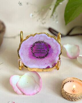 homearte india Gayatri Mantra Metal Tea Light Holder with Agate-picture-33