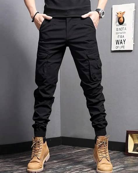 POSHAX Men Relaxed Fit Joggers with Drawstring Waist