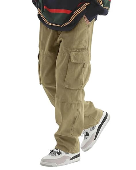 POSHAX Men Relaxed Fit Cargo Pants Khaki - Image 2