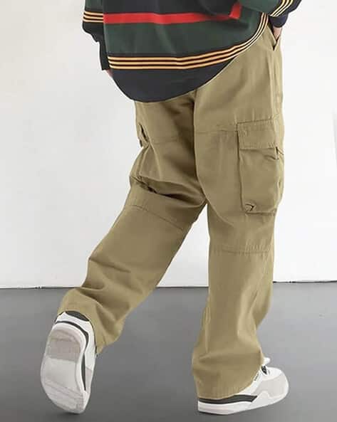 POSHAX Men Relaxed Fit Cargo Pants Khaki - Image 4