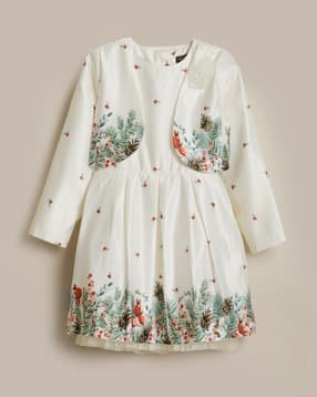 Girls Knee Length A-Line Dress-image-2