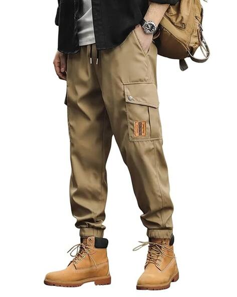 POSHAX Men Relaxed Fit Cargo Jogger Pants with Insert Pockets