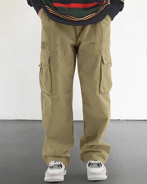 POSHAX Men Relaxed Fit Cargo Pants Khaki - Image 1