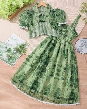 pamberston Girls Printed Fit & Flare Dress with Jacket-picture-11