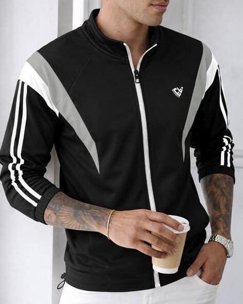 EYEBOGLER Men Colourblocked Slim Fit Track Jacket