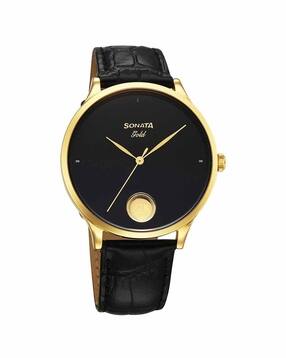 sonata Men Leather Strap Analogue Watch-NU7153YL01-picture-12