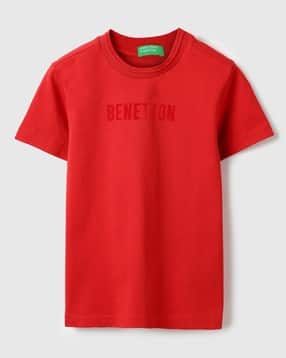 united colors of benetton Regular Fit Round-Neck Solid Flock T-Shirt-picture-13