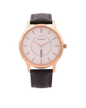 analogue watch with leather strap-nu1845wl01