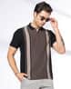 Men Vertical Striped Slim Fit Polo T-Shirt