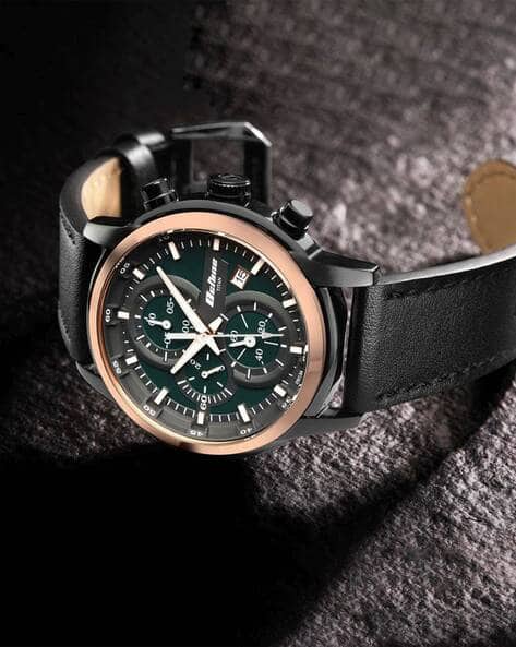 TITAN Chronograph Watch with Leather Strap-NU90086KL03