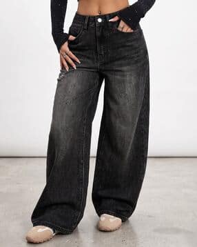 buda jeans co Women Mid-Rise Lightly Washed Wide Leg Jeans-picture-12