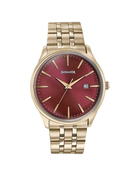 SONATA Men Stainless Steel Strap Analogue Watch-NU77166YM02
