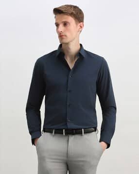 allen solly Men Regular Fit Shirt with Curved Hem-picture-38