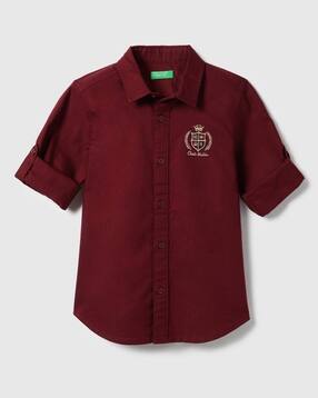 Boys Embroidered Regular Fit Shirt-image-37