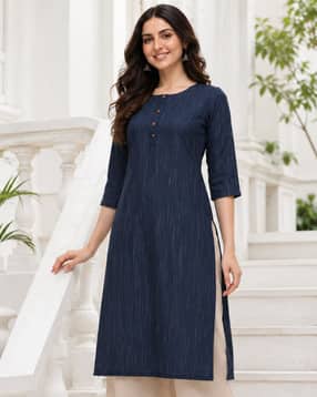 acai Women Round-Neck Straight Kurta-picture-16