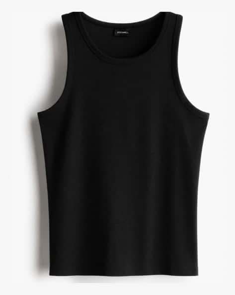 Rockwell Men Ribbed Round-Neck Vest Black - Image 4