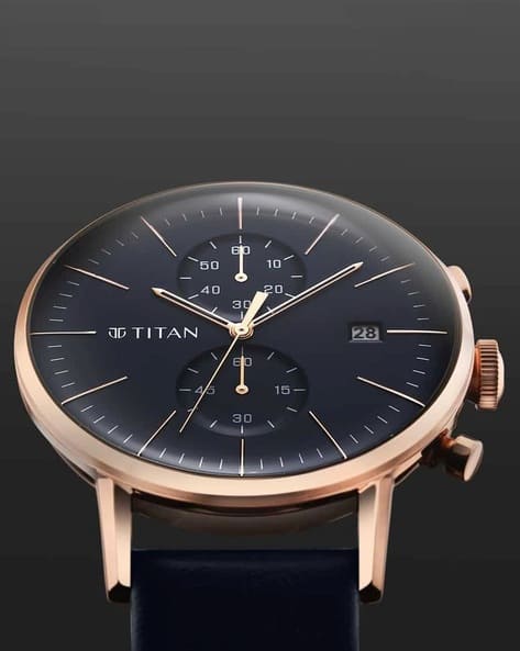 TITAN Infinity Display Leather Analogue Watch-NU90146WL01