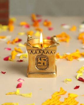 habere india Brass Swastik Tulsi Diya-picture-43