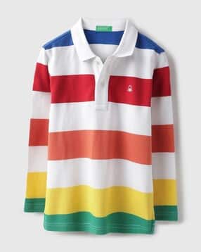 Regular Fit Polo-Neck Striped T-Shirt-image-15