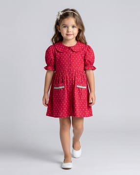 bella moda Girls Polka-Dot Print Fit & Flare Dress-picture-43