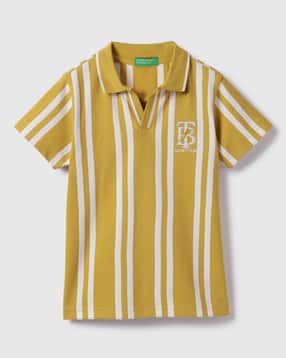 united colors of benetton Boys Regular Fit Johny Collar Vertical Striped T-Shirt-picture-27